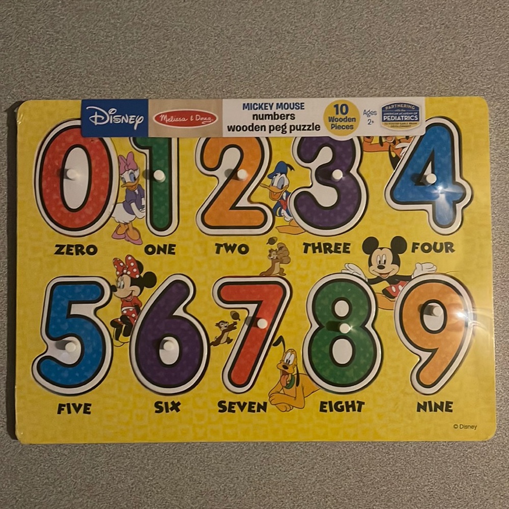 Melissa & Doug MICKEY MOUSE Numbers Puzzle (NEW)